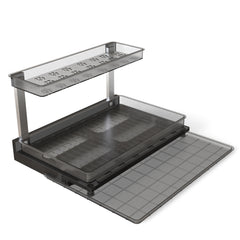 1Pc 2Tier Pull Out Under Sink Organizer Cabinet Organizer With Sliding Drawer Tray L Shaped Slide Out Storage Shelves For Bathroom Kitchen Cabinet