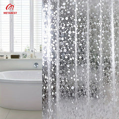 METABEST 3D Pebble Pattern Shower Curtain Liner Durable PEVA Material With Heavy-Duty Magnets, Ideal For Shower Stalls And Bathtubs - 71x71 Inches Comes With 12 Hooks