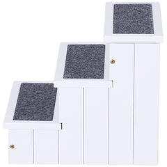 3 Step Carpeted Non Slip Pet Stairs Ramp for Cats and Small Dogs