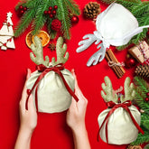 5 Pcs Christmas Gift Pouch Christmas Velvet Drawstring Bag Christmas Treat Bags With Drawstring Christmas Drawstring Wrapping Bags For Jewelry Xmas Party Supplies