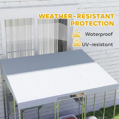 79" Galvanized Steel Large Catio with Waterproof Canopy, Sleeping Box, Jumping Platforms, for 1-3 Kittens, Silver