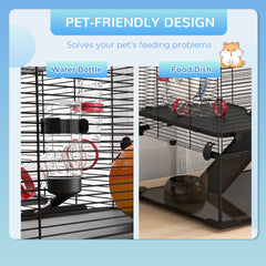 31" Hamster Cage with Tube and Tunnel, Deep Glass Bottom