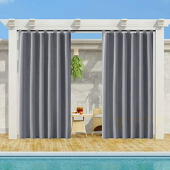 Gray Smooth 50 In. W X 108 In. L Other Blackout Outdoor Light Filtering Curtain (Single Panel), Silencer Clip