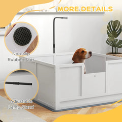 Whelping Box For Puppies With Pee Pad, Pig Rail, Adjustable Door For Small, Medium & Large Breed Dogs Birth,