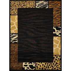 Tribes GC YLS4013 Black 2 Ft X 3 Ft Animal Print Area Rug