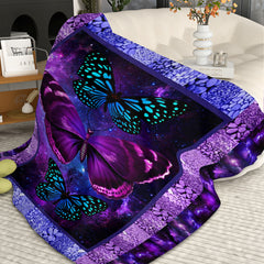 Cozy Butterfly Printed Flannel Blanket - Soft, Warm, And Lightweight Throw For Couch, Sofa, Office, Bed, Camping, And Travel - Multi-Purpose Gift For All Seasons With Versatile Design