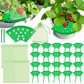 8Set Home Strawberry Planting Kit With 2 Sturdy Legs Inchlde 16 Strawberry Plant Supports 40 Insect-proof Mesh Bag Reusable Strawberry Growing Racks Frame Protecting Strawberry Plants