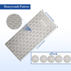 7 PCS Diamond Sharpening Stone Knife Sharpening Honing Stone Lapping Plate Coarse Honeycomb Surface Plate For Kitchen Scissors Blade Edges,5.9 X 2.48 Inch, 200, 400, 600, 800,1000, 1200,2000 Grit