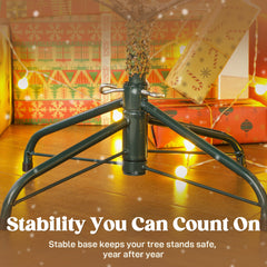 6 ft Artificial Frosted Christmas Tree with Realistic Branches, Wide Full Spruce, Hinged Xmas Tree, Easy Assembly