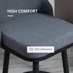 Modern Bar Stools, Set of 2 Swivel Kitchen Chairs, Dark Gray