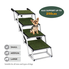 Foldable Dog Ramp For Cars, SUVs, Trucks, Portable Pet Dog Stairs For Large Dogs With Non-Slip Surface Reinforced Design, Lightweight Yet Sturdy Supports Up To 250lbs