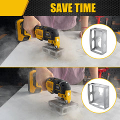2 Pcs Square Slot Cutter Compatible For 20V Milwukee M18 Oscillating Multi-Tool To Cut In Single Gang Wall Boxes,Outlet Cutter For Drywall Efficient Carving Tool Rectangle Square