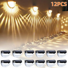 12/6 Solar Fence Lights, Solar Platform Lights, Solar Wall Lights, Rechargeable Solar Cells, Suitable For Front Porches, Security Lights, Wall Installation, Terraces, Fences, Garages, Decoration