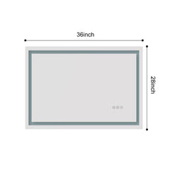 36x28 Inch LED Bathroom Mirror