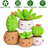 Crochet Kit Crochet Kit For Beginners DIY Knitting Supplies Elephant Succulents Options