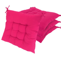 4Pcs Chair Cushion Pads Pillow 17.72x17.72x2.37in Soft Tie On Square Sitting Mats For Home Office Car Sitting Travel