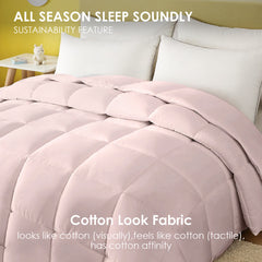 Pink Extra Large Plump Thick Duvet - Bohemian-style Checkered Quilting With Enhanced Warmth And Skin-friendly Comfort. Machine Washable, Hotel-grade Luxury For Bedrooms. Premium Comforter
