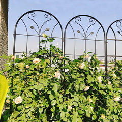 4 Pack Metal Garden Trellis 86.7" X 19.7" Rustproof Trellis For Climbing Plants Outdoor Flower Support Black