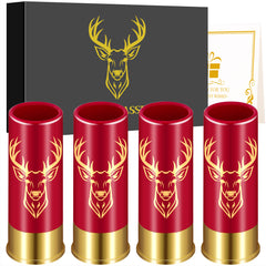 4 Deer Heads 1.5 Ounces - Reusable High-quality Plastic Bullet Cup, Suitable For Whiskey, Cocktails, And Wine, Perfect For Bars, Parties, And Gifts