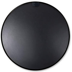 Black 16 Inches Metal Round Bathroom Mirror