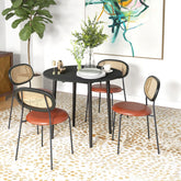 Folding Dining Table, Round Drop Leaf Kitchen Table for Small Spaces with Wood Legs, Black