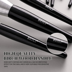 Beili Christmas Gift Makeup Brush Set Of 10, Kabuki Brushes With Synthetic Hair For Foundation, Concealer, And Eyeshadow.