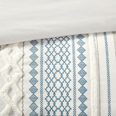 King Cal King Cotton Printed Duvet Cover Set With Chenille