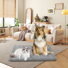 Premium Plush Dog Bed With Removable Washable Cover - All-Season Anti-Slip Pet Mat For Dogs & Cats, Indoor Outdoor Use In Crate, Kennel & Home - Ultra Soft Warmth For Year-Round Comfort