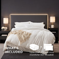 Solid White Oversized Duvet Cover Set Includes 1 Duvet Cover & 2 Pillowcases. Crafted From Premium Breathable Microfiber With Bohemian Accents. Fits Single/double Beds. Combines Luxury Hotel Elegance
