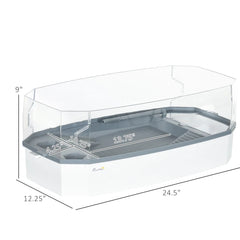 PawHut Turtle Tank Kit, Turtle Aquarium With Basking Platform, Water Pump, Filter Layer Design, Full View Visually Reptile Habitat, Easy To Clean And Change Water, Multi Functional Area