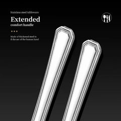 16 Piece Luxury High-end Silver Tableware Family Utensil Set - Stainless Steel 4-person Utensil Service Including Fork, Knife, Spoon, And Teaspoon - Durable, Elegant, Rust Proof Utensil Set, USPS Ship