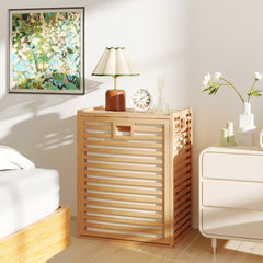 18 Gal Bamboo Tilt-out Laundry Hamper With Removable Fabric Bin