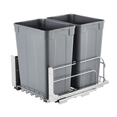 Double Pullout Waste Container Kitchen Trash Can With Soft Close Grey 35QTx2