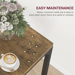 3 Piece Dining Room Set for 2, Dining Table Set for Breakfast Nook, Small Space, Apartment, Space Saving, Rustic Brown