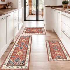 Boho Kitchen Rug Sets 3 Piece With Runner Non Slip Kitchen Rugs And Mats Washable Kitchen Mats For Floor Thick Kitchen Floor Mat Carpet Runner Rugs For Hallway Laundry Holiday Decor