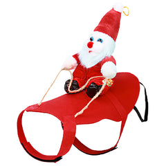 S-M-L-XL Options -- 1Pc Pet Christmas Costumes Red Winter Coat For Dog Riding Santa Claus With Bell Clothes New Year Outfit Cosplay Costumes Party Dress Up For Cats