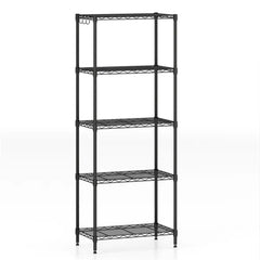 5-Tier Heavy-Duty Metal Wire Shelving, 750 LBS Total Load With Multi-Grade Per Shelf Capacity For Garage & Kitchen
