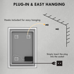 kleankin 32" x 24" LED Bathroom Mirror