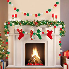 100 Pcs Christmas Pom Poms Balls With Battery String Lights Red And Green White Pompoms Pom Poms For Crafts Making DIY Holiday Christmas Decorations Supplies