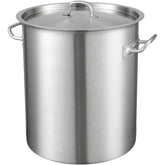 Stainless Steel Stockpot, 42 Quart Large Cooking Pots, Multipurpose Cookware Sauce Pot With Lid & Handle, Heavy Duty Commercial Grade Stock Pot, Sanding Treatment, For Large Groups Events Silver