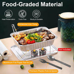 36Pcs Per Set Disposable Chafing Dish Buffet Set Food Warmers For Party Buffet Server Catering Supplies With Covers Utensils Half Size Food Pans For Parties Events BBQ Catering
