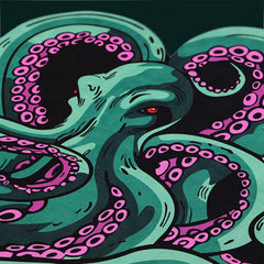 Green And Purple Cthulhu Rugs Water Absorbent Bath Mat Octopus Anime Rug Graphic Gothic Bathroom Rugs Fantasy Decorate, Non Slip Backing, Unique Gift & Decor For Gamers, 27x18 In