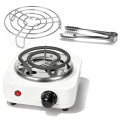 1Pc Electric Charcoal Burner 500W Hookah Charcoal Burner Compact Coal Burner For Hooka Cubes Shisha With Grill And Tongs 5 Temperature Gears Thermostat Control For Spring Summer