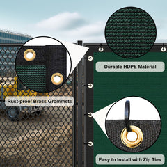 5'X50' Dark Green HDPE Fence