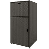 Outdoor Towel Rack For Pool W Drawer & Cabinet, Dark Brown