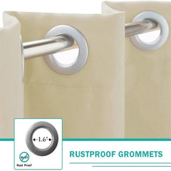 Outdoor Patio Curtain Grommets 50x10inch Ivory