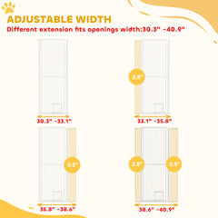 67" Extra Tall Pet Gate, 30"-41" Dog Gate with Cat Door, 1.4" Narrow Gap, 2.8" and 5.5" Extension, for Doorway, Hallway