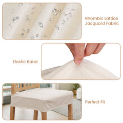 4Pack Waterproof Dining Chair Slipcovers Stretch Chair Seat Slipcovers Removable Washable Jacquard Seat Covers For Dining Room