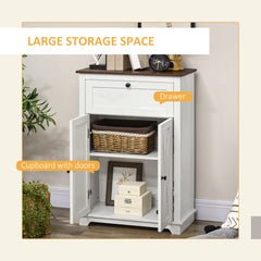Farmhouse Sideboard Storage Cabinet with Doors and Drawer for Kitchen, Living room, 23.5"x11.75"x34.5", White