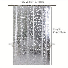 METABEST 3D Pebble Pattern Shower Curtain Liner Durable PEVA Material With Heavy-Duty Magnets, Ideal For Shower Stalls And Bathtubs - 71x71 Inches Comes With 12 Hooks